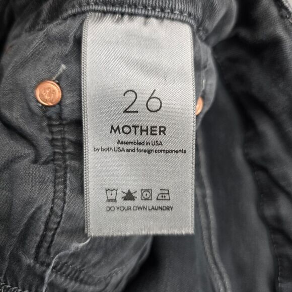 MOTHER Jeans Women's The Looker Zip Fray Dye Faded Black Size 26 - Picture 13 of 16